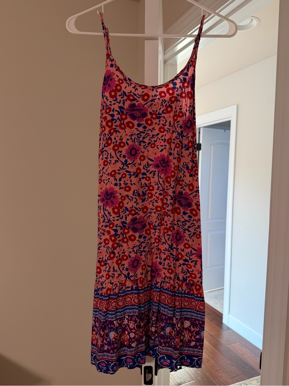 Pink and Purple Floral Boho Dress - Size Small